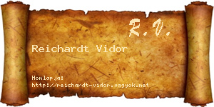 Reichardt Vidor névjegykártya